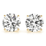 2 CT. TW. 14K Yellow Gold Lab-Grown Four Prong Studs