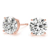 1.25 CT. TW. 14K Rose Gold Lab-Grown Four Prong Studs