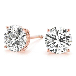 0.75 CT. TW. 14K Rose Gold Lab-Grown Four Prong Studs