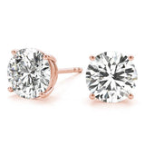 1 CT. TW. 14K Rose Gold Lab-Grown Four Prong Studs