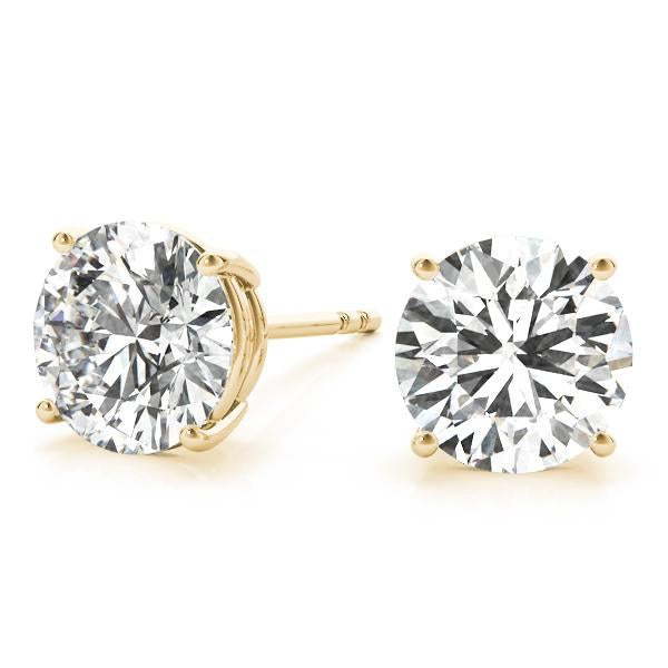 1.50 CT. TW. 14K Yellow Gold Moissanite Studs – BellaVios