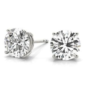 1 CT. TW. 14K White Gold Lab-Grown Four Prong Studs
