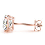 1.25 CT. TW. 14K Rose Gold Lab-Grown Four Prong Studs