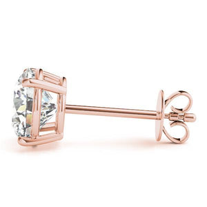 0.50 CT. TW. 14K Rose Gold Natural Four Prong Studs