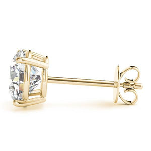1.50 CT. TW. 14K Yellow Gold Natural Four Prong Studs