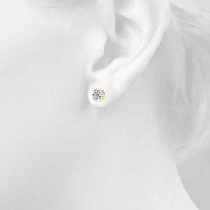 2 CT. TW. 14K Yellow Gold Lab-Grown Four Prong Studs