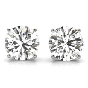 2 CT. TW. 14K White Gold Lab-Grown Four Prong Studs
