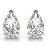 Pear Platinum V-Tip Stud Earrings