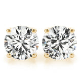 Round 14K Yellow Gold Crown Stud Earrings