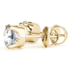 Round 14K Yellow Gold Crown Stud Earrings