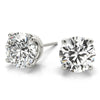 Round Platinum Crown Stud Earrings