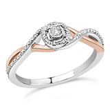 Immortal Harmony Diamond Promise Ring In Sterling Silver And 10K Rose Gold