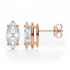 Marquise 14K Rose Gold Moissanite Four Prong Studs