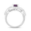 Amethyst and White Sapphire Halo Twist Ring