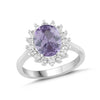 Lab-Created Alexandrite and White Sapphire Halo Ring