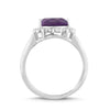 Amethyst and White Sapphire Pear Halo Ring