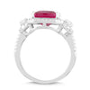 Lab-Created Ruby and White Sapphire Pear Halo Ring