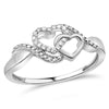 Allied Hearts Diamond Promise Ring In Sterling Silver 1/20 Ct.Tw.