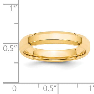 Women's 14K Yellow Gold Bevel Edge Comfort Fit (From 4mm to 6mm)