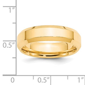 Men's 14K Yellow Gold Bevel Edge Comfort Fit Band (From 4mm to 6mm)