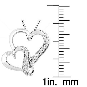 Diamond United Heart Necklace in Sterling Silver