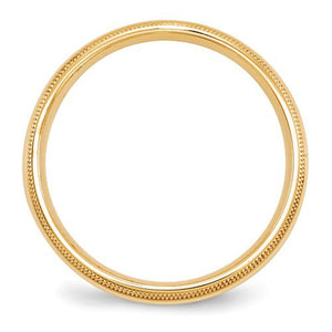 Men's 14K Yellow Gold Double Milgrain Comfort Fit Band (From 5mm to 8mm)