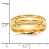 Men's 14K Yellow Gold Double Milgrain Comfort Fit Band (From 5mm to 8mm)