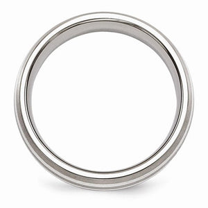 Men's Titanium 7mm Titanium With Sterling Silver Inlay Brushed Band