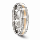 Men's 6mm Titanium And 14k Rose Gold Brushed And Polished Band