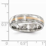 Men's 6mm Titanium And 14k Rose Gold Brushed And Polished Band