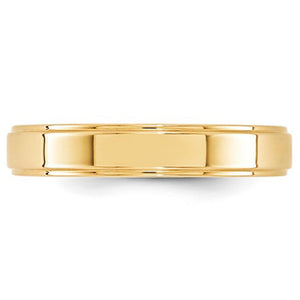Men's 14K Yellow Gold Flat With Step Edge Band (From 4mm to 10mm)