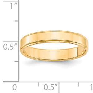 Men's 14K Yellow Gold Flat With Step Edge Band (From 4mm to 10mm)