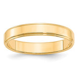 Men's 14K Yellow Gold Flat With Step Edge Band (From 4mm to 10mm)