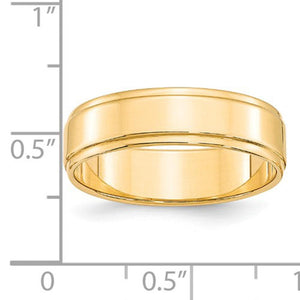 Men's 14K Yellow Gold Flat With Step Edge Band (From 4mm to 10mm)