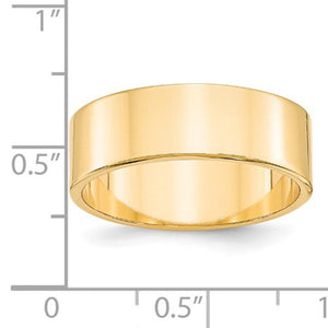 Men's 14K Yellow Gold Flat Band (From 3mm to 8mm)