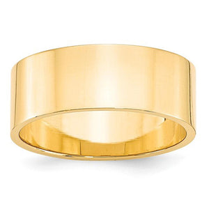 Men's 14K Yellow Gold Flat Band (From 3mm to 8mm)