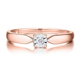 Glistening 1/10 Carat Diamond Promise Ring In 10K Rose Gold