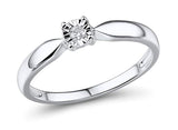Glistening 1/10 Carat Diamond Promise Ring In 10K White Gold