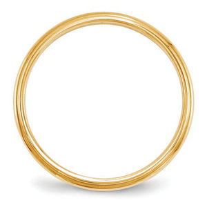 Women's 14K Yellow Gold Half Round With Edge Band (From 2.5mm to 3mm)
