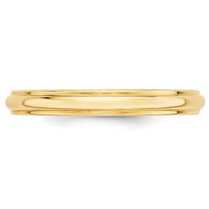 Men's 14K Yellow Gold Half Round With Edge Band (From 3mm to 8mm)