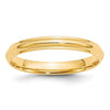 Women's 14K Yellow Gold Half Round With Edge Band (From 2.5mm to 3mm)