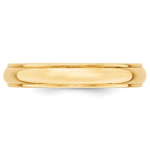 Men's 14K Yellow Gold Half Round With Edge Band (From 3mm to 8mm)