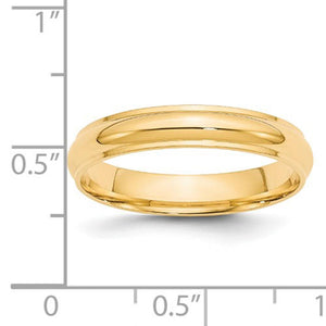 Men's 14K Yellow Gold Half Round With Edge Band (From 3mm to 8mm)