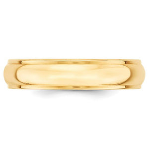 Men's 14K Yellow Gold Half Round With Edge Band (From 3mm to 8mm)