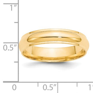 Men's 14K Yellow Gold Half Round With Edge Band (From 3mm to 8mm)