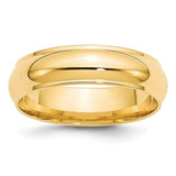 Men's 14K Yellow Gold Half Round With Edge Band (From 3mm to 8mm)