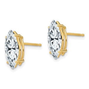Marquise 14K Yellow Gold Four-Prong Stud Earrings