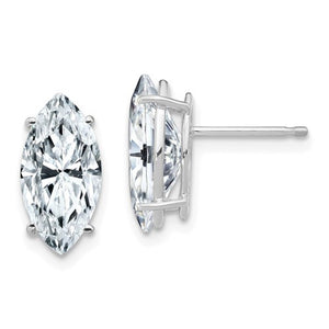 Marquise Platinum Four-Prong Stud Earrings