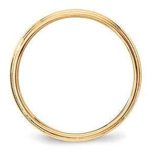 Women's 14K Yellow Gold Milgrain Half Round Band (From 3mm to 4mm)