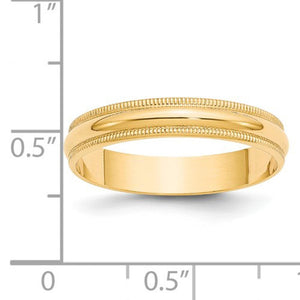Men's 14K Yellow Gold Milgrain Half Round Band (From 4mm to 6mm)